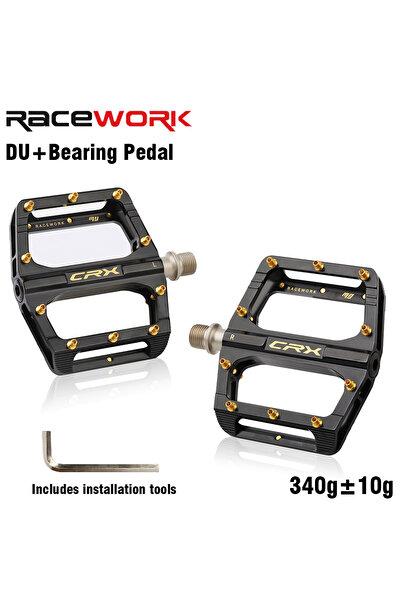 Choice دواسات دراجة هوائية سوداء من RACEWORK طراز B210، خفيفة الوزن للغاية، م...