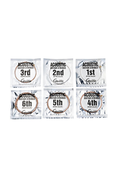 Joyo جيتار صوتي GSA-012، أوتار جيتار صوتي نحاسية سداسية الشكل ذات قلب فولاذي،...