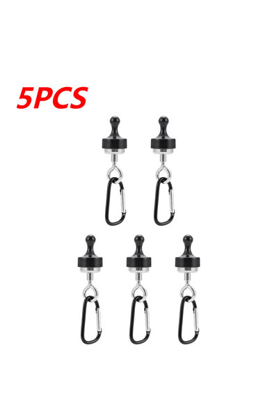 APWIKOGER 5 قطع من خطافات مغناطيسية خارجية قوية شديدة التحمل قابلة للفصل، مشبك تعليق مغناطيسي لخيمة خارجية