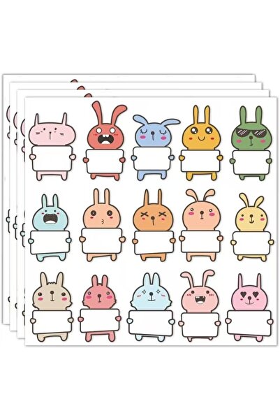 Choice 75 قطعة من ملصقات أسماء الأطفال بتصميم شخصي، ملصقات أسماء على شكل أرنب...