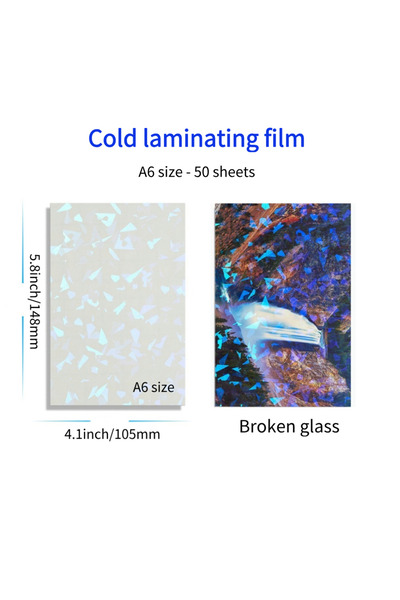 Choice ٥٠ قطعة من الزجاج المكسور، ٥٠ ورقة، فيلم تغليف بارد مقاوم للماء، مقاس ...