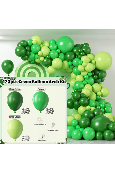 Choice مجموعة أخرى 1: مجموعة بالونات لاتكس خضراء مكونة من 123 قطعة، مناسبة لت...