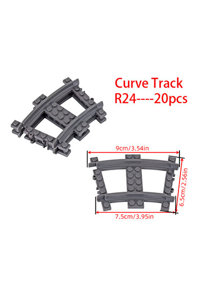 Choice7 R24-20 قطعة، 20 قطعة من مكعبات بناء قطار المدينة، قطع بناء مرنة، مسار...