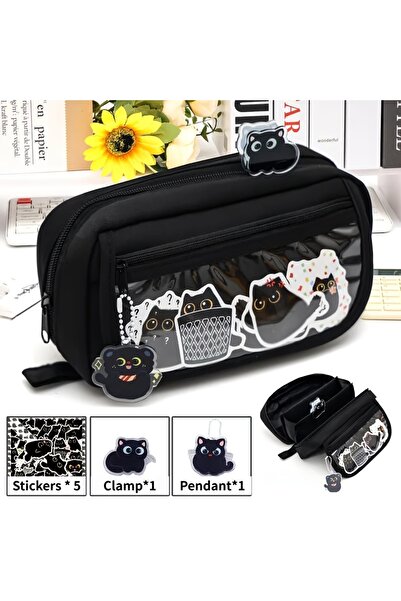 Choice طقم أسود مكون من 10 طبقات، مقلمة على شكل بركان بتصميم قطة سوداء - سعة ...