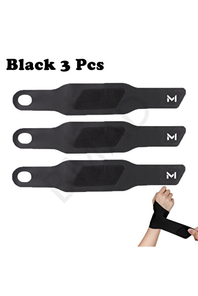 Choice واقي معصم رياضي أسود فائق النحافة مكون من 3 قطع، يوفر حماية من الضغط ل...