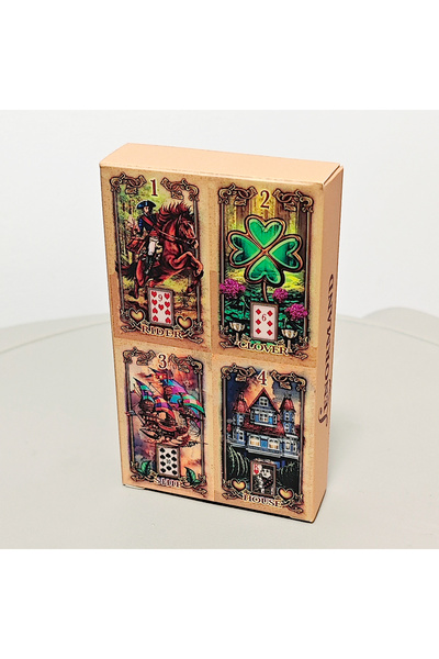 Choice مجموعة أوراق لعب لينورماند لامعة بلون الشوكولاتة، تتميز بألوانها وتفاص...