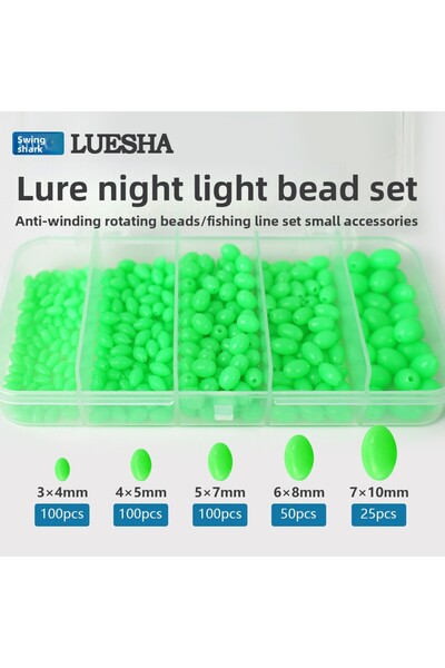 Choice 375 قطعة من الملحقات: خرز مضيء على شكل زيتون لصيد الأسماك، خرز بلاستيك...