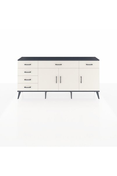 Dienni Arges Konsol 2 Raflı 6 Çekmeceli 3 Kapaklı 176x30x83 Antrasit-Aytaşı/A...