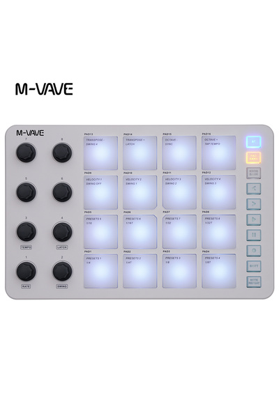 Choice لوحة تحكم MIDI من SMC-PAD M-VAVE، لوحة نقر، إضاءة خلفية RGB، لوحة مفاتيح MIDI، اتصال بلوتوث، زمن استجابة منخفض، طول 3.5 متر