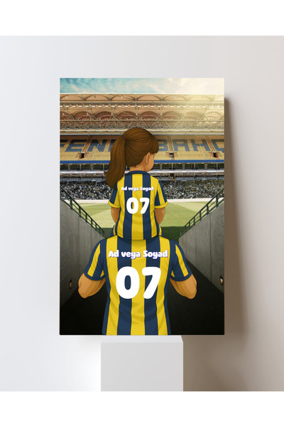 ABENOVA Fenerbahçe Baba Kız Kişiye Özel Kanvas Tablo