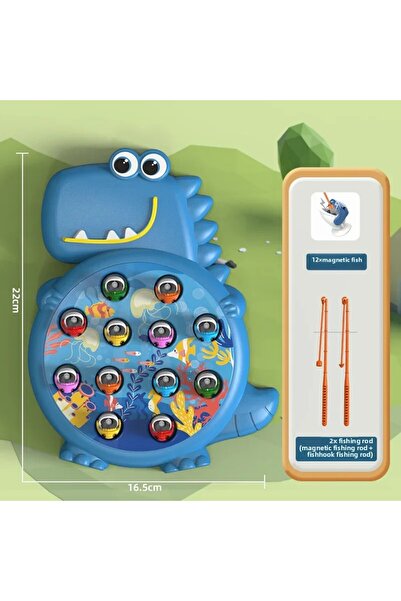 Choice لعبة صيد مغناطيسية للأطفال بتصميم ديناصور أزرق، قطعة واحدة، لعبة تعليم...