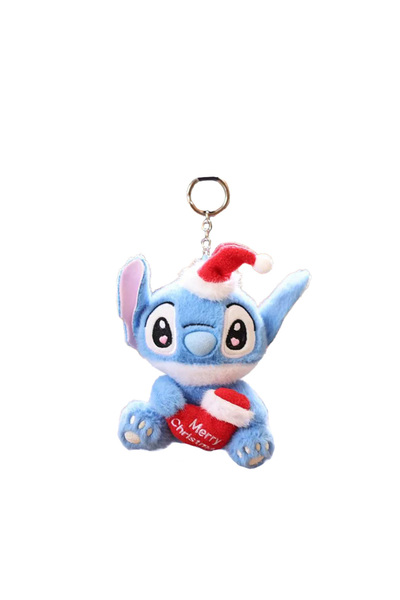 Miniso 1 pc-opp bag New Anime Figures Stitch Plush Keychain Christmas Seris Keychains Plushie Keyring Doll