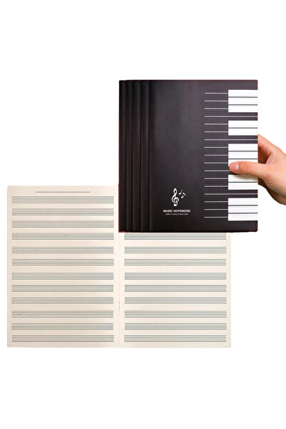 Choice دفتر ملاحظات حلزوني أسود اللون، قطعة واحدة، 18 صفحة، ورق نوتات موسيقية، ورق تمارين، ورق تسجيل، مناسب للبيانو والغيتار