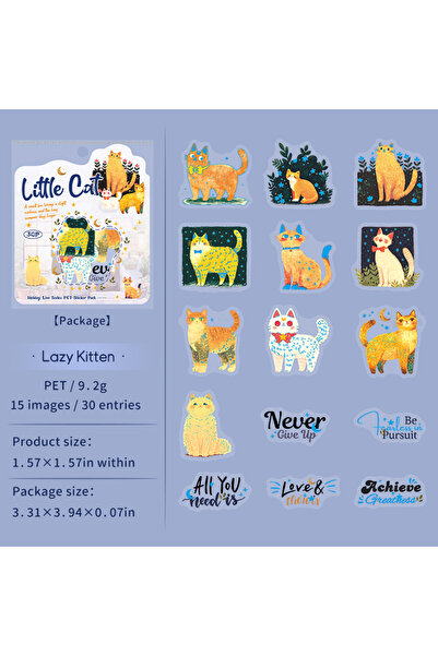 Choice3 3 30sheets/bag Sticker Pack Kawaii Girl Cat Sticker Scrapbook Office ...