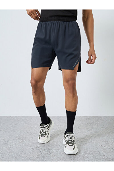 Styli Men Workout Shorts with Print and Slit Detail