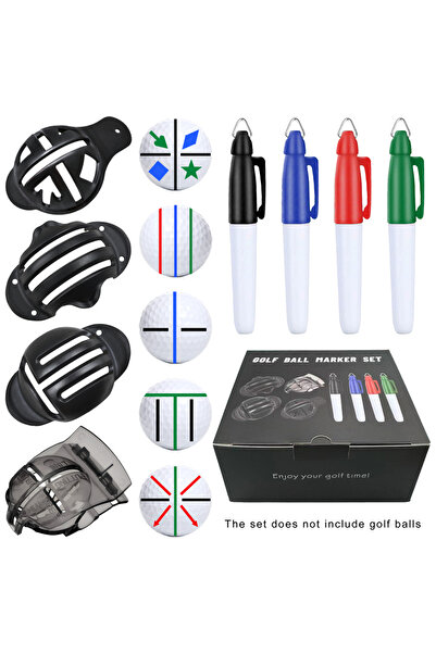 Choice مجموعة أدوات محاذاة الجولف وقلم التحديد باللون الأسود، 8 قطع: 4 قوالب ...