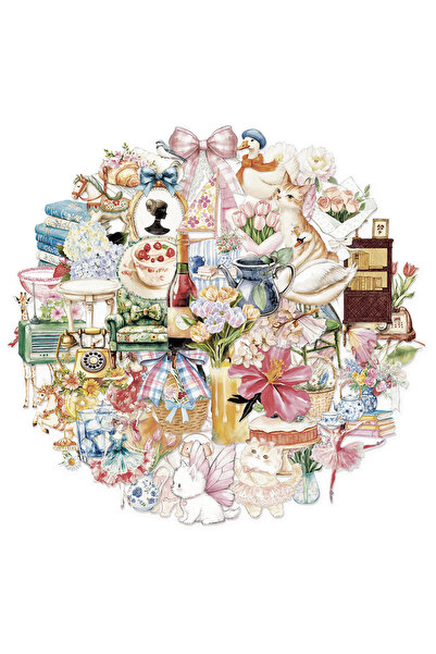 Choice 50 قطعة من ملصقات ألوان مائية لحديقة، مصنوعة من مادة PET، بتصميم إبداع...