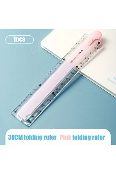 Choice 1PC Pink 4pcs/1pc, Multi-Functional Folding Ruler, Available in 4 Colo...