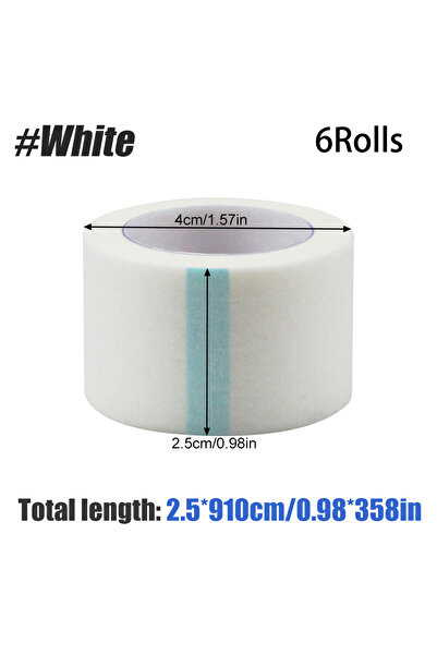 Choice شريط لاصق مرن أبيض - 2.5 سم - 6 لفات (4/6 لفات) - شريط أنف قابل للتنفس...