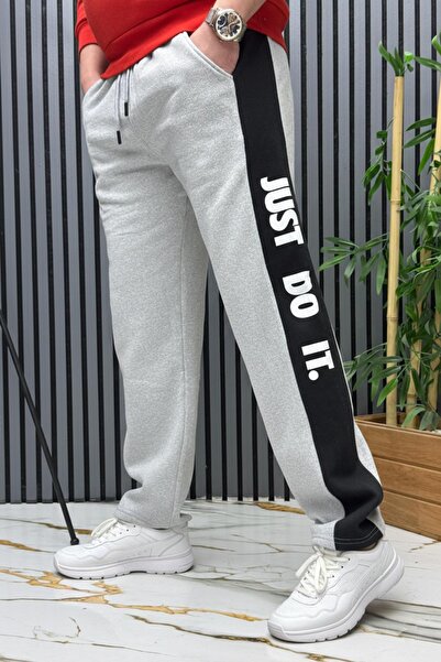 WAFRA بنطال رياضي فضفاض للرجال ذو خيطين مبطن بالصوف Just B مطبوع