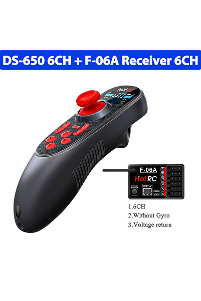 Choice جهاز DS650 مع جهاز التحكم عن بعد F-06A HOTRC DS650 DS-650 6CH 2.4G نظا...
