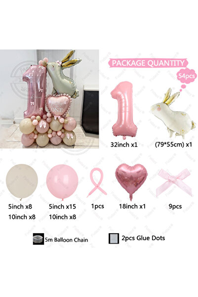 Choice مجموعة بالونات عيد ميلاد مكونة من 54 قطعة، مقاس 10 بوصات، بتصميم أرنب ...