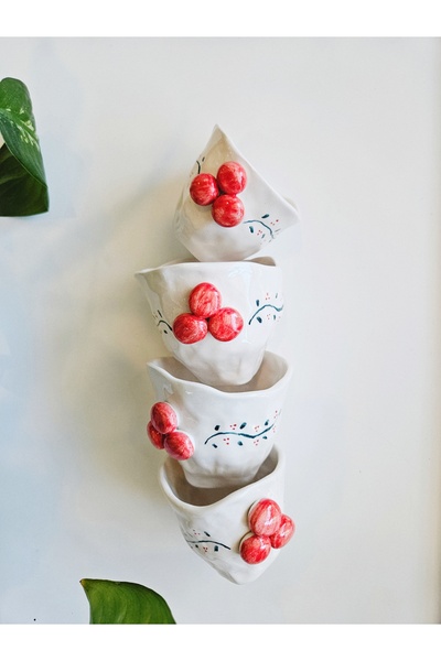 WEBBMODA El yapımı yılbası yeniyıl kokina fincan 1 ADET