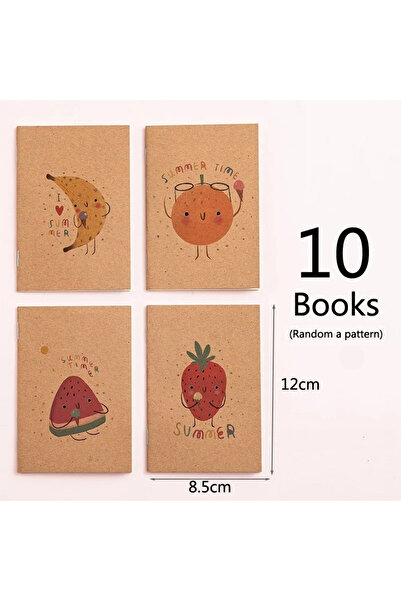 Choice ١٠ دفاتر فواكه، ١٠ قطع عشوائية بنمط A، دفاتر صغيرة لطيفة بنمط ريترو، و...