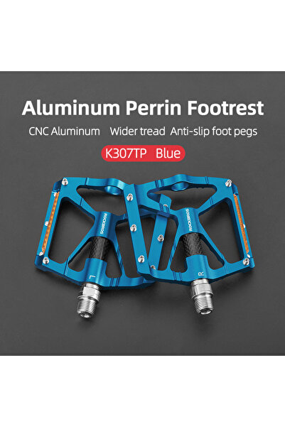 ROCKBROS K307PT Blue Bicycle Pedals Alloy Bearings Cycling Pedals Platform Bi...