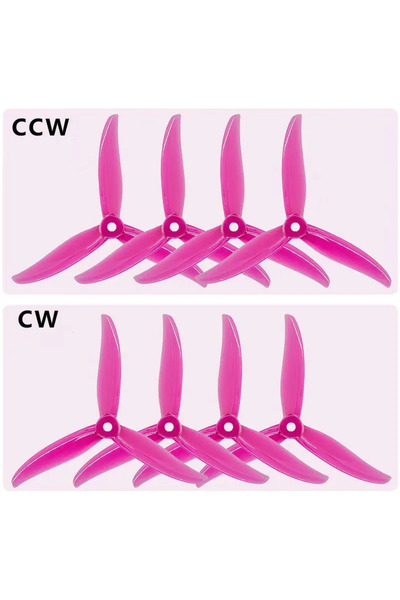 Choice مروحة Gemfan SBANG 4934 ثلاثية الشفرات، وردية اللون، 4 شفرات باتجاه عق...