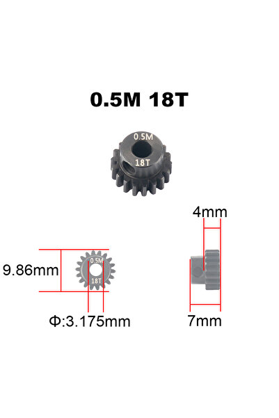 Choice تروس محرك PYFORE M0.5 ذات 18 سنًا، بفتحة 3.175 مم، من 13 إلى 27 سنًا، ...