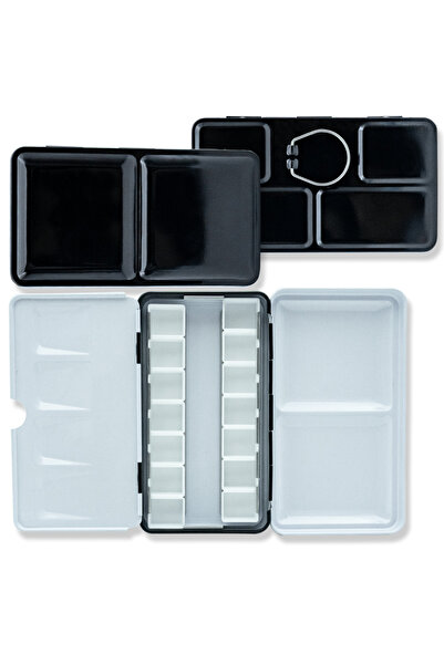 Choice S2 Black14Pans Empty Watercolor Palette, Metal Watercolor Tin with 14 ...