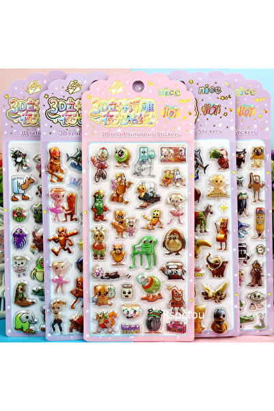 Choice 5 قطع من ملصقات تونغ تونغ تونغ ساهور ثلاثية الأبعاد، ملصقات فقاعات إيطالية مضحكة مزخرفة.