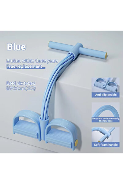 Choice حزام مقاومة أزرق بستة أنابيب، حبل شد متعدد الوظائف، أحزمة لياقة بدنية،...