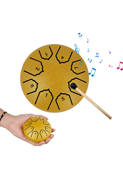 Choice طبلة لسان فولاذية ذهبية مقاس 4 بوصات بثمانية نغمات، طبلة مطر، آلة موسي...