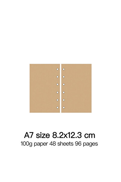 Choice دفاتر ملاحظات ذات حلقات، 48 ورقة/96 صفحة، مقاس A7، ورق كرافت فارغ، 6 ث...