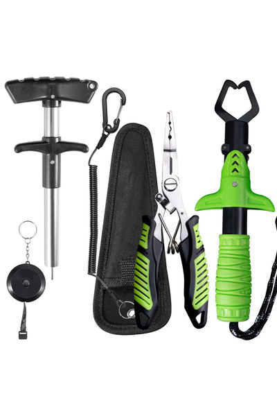 Choice كماشة صيد FT-018-green، ملحقات صيد متعددة الوظائف من الفولاذ المقاوم للصدأ، مزيل خطاف، حمالة صدر