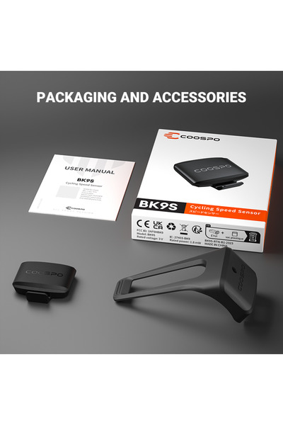 iGPSPORT مستشعر السرعة BK9S من Coospo، متوافق مع تقنية ANT+ وبلوتوث، ملحقات دراجة هوائية متوافقة مع Wa