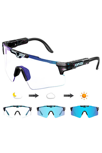 KAPVOE نظارات شمسية فوتوكرومية BL-12 لركوب الدراجات، مناسبة للرجال والنساء، ل...