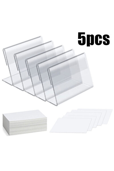 Choice L 5pcs Mini Transparent Sign Display Stand with 5pcs Blank Labels, 9*6...