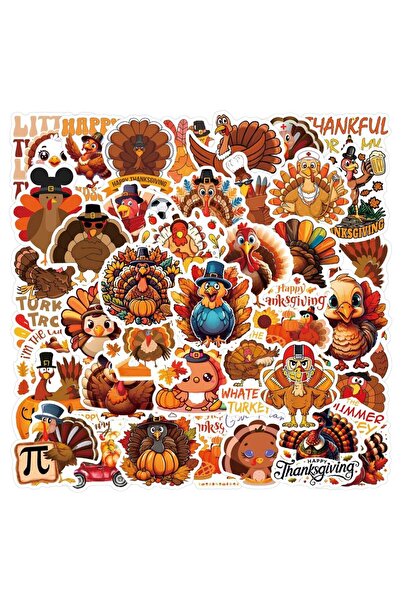 Choice 50PCS 110pcs Thanksgiving Funny Cartoon Turkey Pumpkin Stickers Perfec...