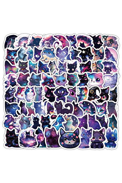 Choice ١٠٠ قطعة من ملصقات جرافيتي قطط ملونة برسومات سماء مرصعة بالنجوم، خلفية...