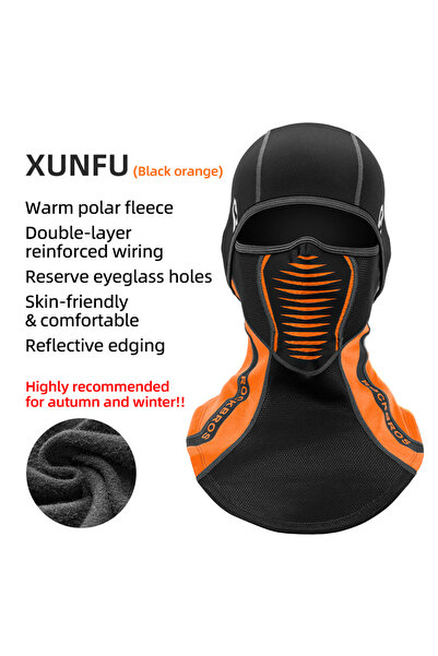 ROCKBROS قناع تزلج شتوي حراري من صوف الفليس من RKBROS، يغطي الوجه بالكامل، غط...
