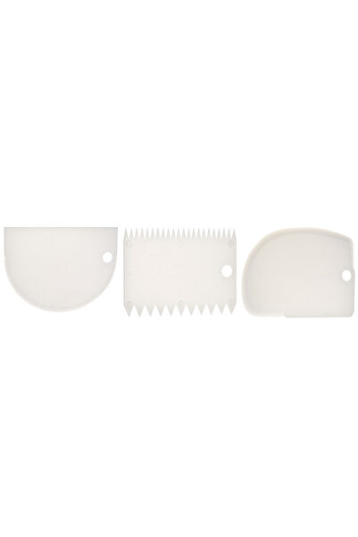 Koopman International Set de 3 răzuitoare de patiserie Koopman, plastic, 12x8 cm, albe