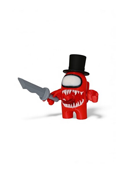 PurpleJam Among Us Red Impostor 10cm Character Figure – Hat, Sword, and Gear ...