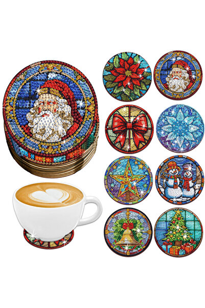 Choice مجموعة AA1583 الفنية المكونة من 8 قطع للرسم الماسي، ذات طابع عيد الميل...