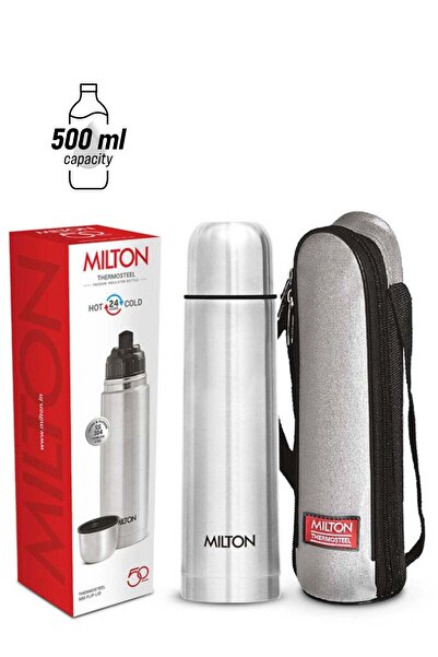 Milton 500ml Thermosteel Flip Lid Thermos Vacuum Flask - Silver