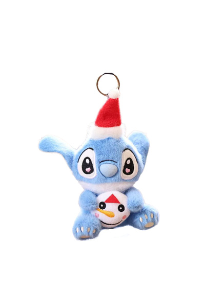 Miniso 1 pc-opp bag New Anime Figures Stitch Plush Keychain Christmas Seris Keychains Plushie Keyring Doll