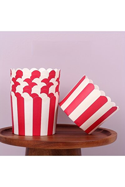 Choice Red Stripes-50pcs 50pcs Elegant Red Stripe Paper Muffin Liners - Christmas Themed Cupcake Baking Cup