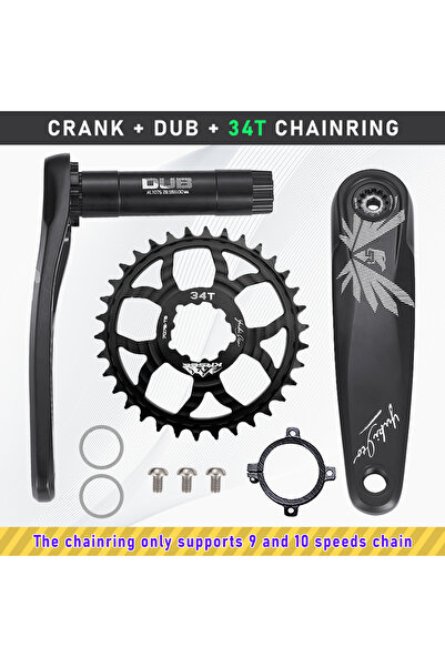 Choice ذراع كرنك 170 مم - 34 سنًا - KRSEC فائق الخفة للدراجات الجبلية، قطر مح...